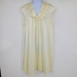 Vintage Collectibles Y2K Floral Neckline Ruffle Cap Sleeve Lingerie Slip Dress L